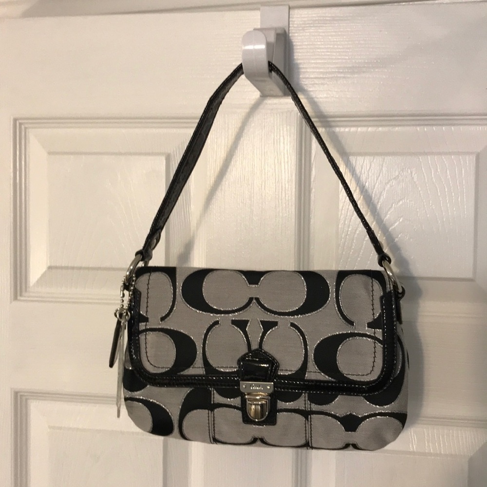 Coach EUC Blk/Gray Poppy Lyla Satchel